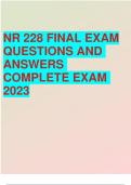 NR 228 FINAL EXAM QUESTIONS AND ANSWERS COMPLETE EXAM 2023