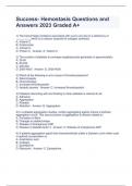 Success- Hemostasis Questions and Answers 2023 Graded A+