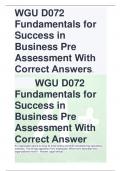 WGU D072 Fundamentals for Success in Business Pre Assessment With Correct Answers.  WGU D072 Fundamentals for Success in Business Pre Assessment With Correct Answer