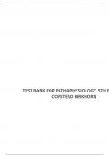 TEST BANK FOR PATHOPHYSIOLOGY, 5TH EDITION: COPSTEAD KIRKHORN