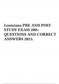 Louisiana PRE AND POST STUDY EXAM 200+ QUESTIONS AND CORRECT ANSWERS 2023.