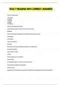 TEAS 7 READING WITH CORRECT ANSWERS 