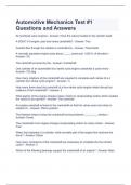 Automotive Mechanics Test &num;1 Questions and Answers