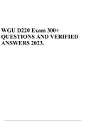 WGU D220 Exam 300+ QUESTIONS AND VERIFIED ANSWERS 2023.