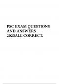 PSC EXAM QUESTIONS AND ANSWERS 2023ALL CORRECT.