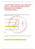 NR 341&sol; NR341 COMPLEX ADULT HEALTH  EXAM 1 LATEST 2023-2024 REAL EXAM  QUESTIONS AND CORRECT  ANSWERS&vert;AGRADE