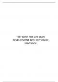 TEST BANK FOR LIFE SPAN DEVELOPMENT 14TH EDITION BY SANTROCK