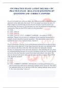 CPC PRACTICE EXAM LATEST 2022-2024 &sol; CPC  PRACTICE EXAM REAL EXAM QUESTIONS 457  QUESTIONS AND CORRECT ANSWERS 