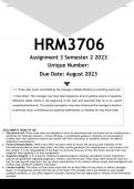 HRM3706 Assignment 1 (ANSWERS) Semester 2 2023 - DISTINCTION GUARANTEED