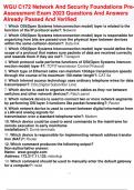 WGU C172 Network And Security Foundations PreAssessment Exam 2023 Questions And Answers  Already Passed And Verified