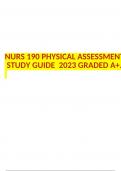 NURS 190 Physical Assessment Midterm STUDY GUIDE QUESTIONS AND CORRECT ANSWERS 2023.