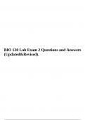 BIO 120 Lab Exam 2 Questions and Answers (Updated&Revised).