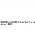 HESI Hints & NCLEX Gems Questions and Answers 2023.