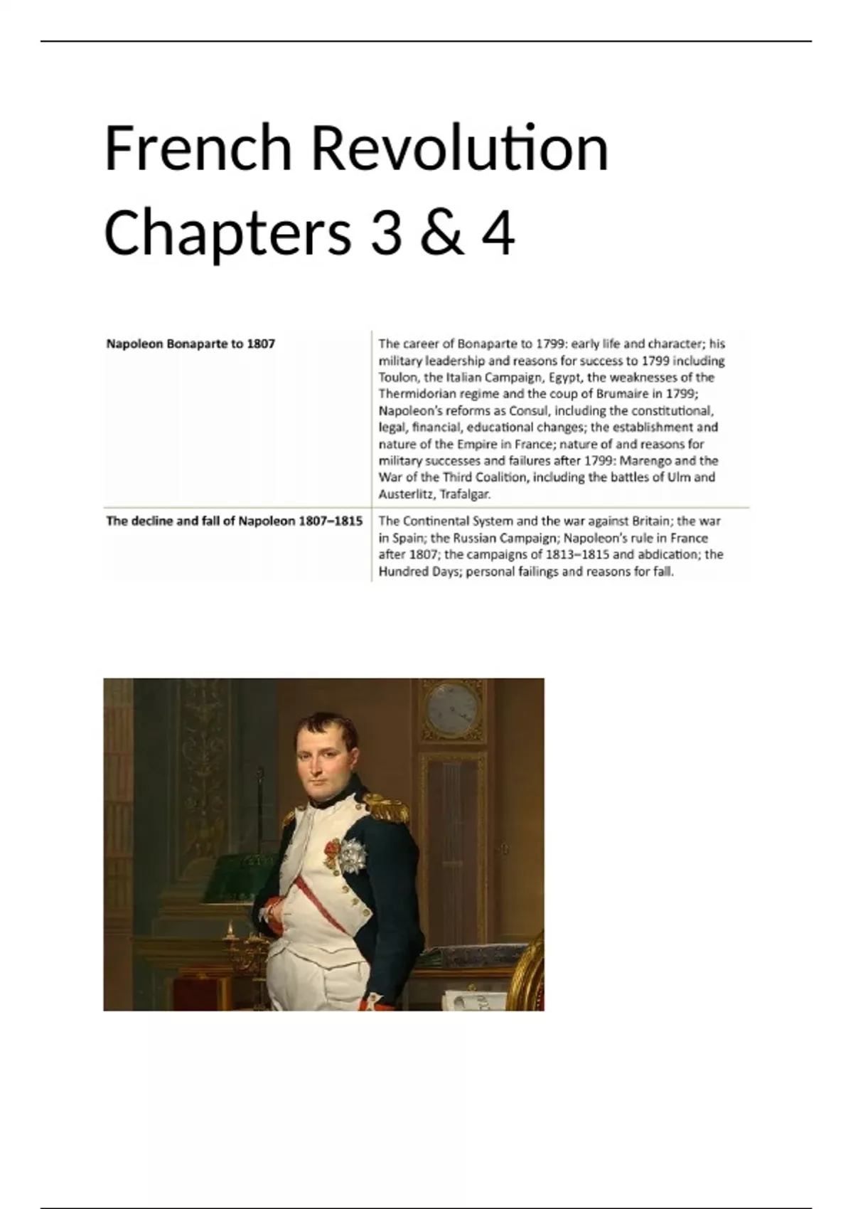 a level history french revolution coursework