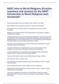 DSST Intro to World Religions &lpar;Practice questions and answers for the DSST Introduction to World Religions test&rpar; Answered&excl;&excl;