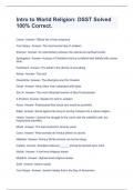 Intro to World Religion&colon; DSST Solved 100&percnt; Correct&period;