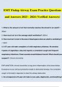 EMT FISDAP Airway Exam Practice Questions and Answers 2023 - 2024 (Verified Answers)