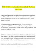 WGU D046 Intro to Care Coordination Study Worksheet questions and answers latest 2023 - 2024 [100% correct answers]
