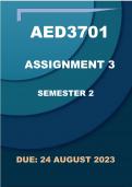 AED3701 ASSIGNMENT 3 DETAILED SOLUTIONS -SEMESTER 2 ( 24-AUGUST-2023)