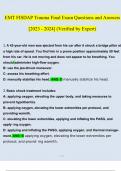 EMT FISDAP Trauma Final Exam Questions and Answers 2023 - 2024 (Verified Answers)