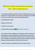 EMT FISDAP Trauma Exam 2023 - 2024 STUDY BUNDLE PACK SOLUTION (Verified)