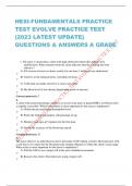 HESI-FUNDAMENTALS PRACTICE TEST EVOLVE PRACTICE TEST &lpar;2023 LATEST UPDATE&rpar; QUESTIONS & ANSWERS A GRADE