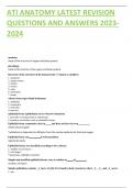 ATI ANATOMY LATEST REVISION QUESTIONS AND ANSWERS 2023- 2024