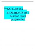 WGU C785 OA BIOCHEMISTRY best for exam preparation