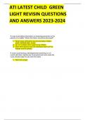 ATI LATEST CHILD GREEN LIGHT REVISION QUESTIONS AND ANSWERS 2023-2024