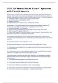NUR 326 Mental Health Exam &num;2 Questions with Correct Answers 