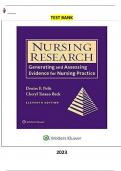 Essentials of Nursing Research&colon; Appraising Evidence for Nursing Practice 11th Edition by Denise F&period; Polit & Cheryl Tatano Beck  - Complete&comma; Elaborated and Latest&lpar;Test Bank&rpar; ALL Chapters included updated for 2023