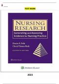 Essentials of Nursing Research: Appraising Evidence for Nursing Practice 11th Edition by Denise F. Polit & Cheryl Tatano Beck  - Complete, Elaborated and Latest(Test Bank) ALL Chapters included updated for 2023