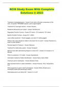 RCIS Study Exam With Complete Solutions &commat; 2023