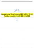 Calculation of Drug Dosages 11th Edition Ogden Test Bank