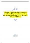 Test Bank - Advanced Health Assessment and Clinical Diagnosis in Primary Care&comma; 6th Edition &lpar;Dains&comma; 2020&rpar;&comma; Chapter 1-42 &vert; All Chapters