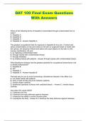 DAT 100 Final Exam Questions With Answers