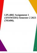 LPL4802 Assignment 1 (ANSWERS) Semester 2 2023 (705490).
