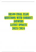 NR599 FINAL EXAM  QUESTIONS WITH CORRECT  ANSWERS  LATEST UPDATE  2023/2024