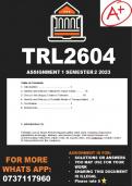 TRL3704 Assignment 1 Semester 2 2023 &lpar;Solutions&sol;answers&rpar;