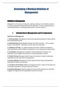 Becoming A Master Manager Chapter 1: Developing a Working Definition of Management