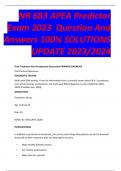 NR 603 APEA Predictor  Exam 2023 Question And Answers 100% SOLUTIONS  UPDATE 2023/2024