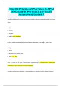 PHA 372 Practice of Pharmacy II&colon; APhA Immunization Pre-Test & Self-Study Assessment Graded A