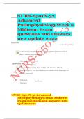 NURS-6501N-32 Advanced PathophysiologyWeek 6 Midterm Exam questions and answers  new update 2022 Questions 1 out of 1 points What is the blood type of a heterozygous person with A and B alleles as codominant&quest; Selected Answer&colon; AB Question 2 1 out of 1 poin