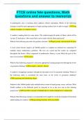 FTCE online fele questions&comma; Math questions and answer to memorize