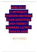 NURS 6512   3 DIFFERENT  VERSIONS MIDTERM  EXAM QUESTIONS  AND CORRECT  ANSWERS LATEST  UPDATE 2023