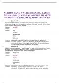 NUR2488 EXAM 3&sol; NUR 2488 EXAM 3 LATEST  2023-2024 &lpar;50 QS AND ANS &rpar;MENTAL HEALTH  NURSING &ndash; RASMUSSEN&vert;COMPLETE EXAM