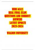 NURS 6512  REAL FINAL EXAM  QUESTIONS AND CORRECT  ANSWERS   LATEST UPDATE  2023-2024    WALDEN UNIVERSITY