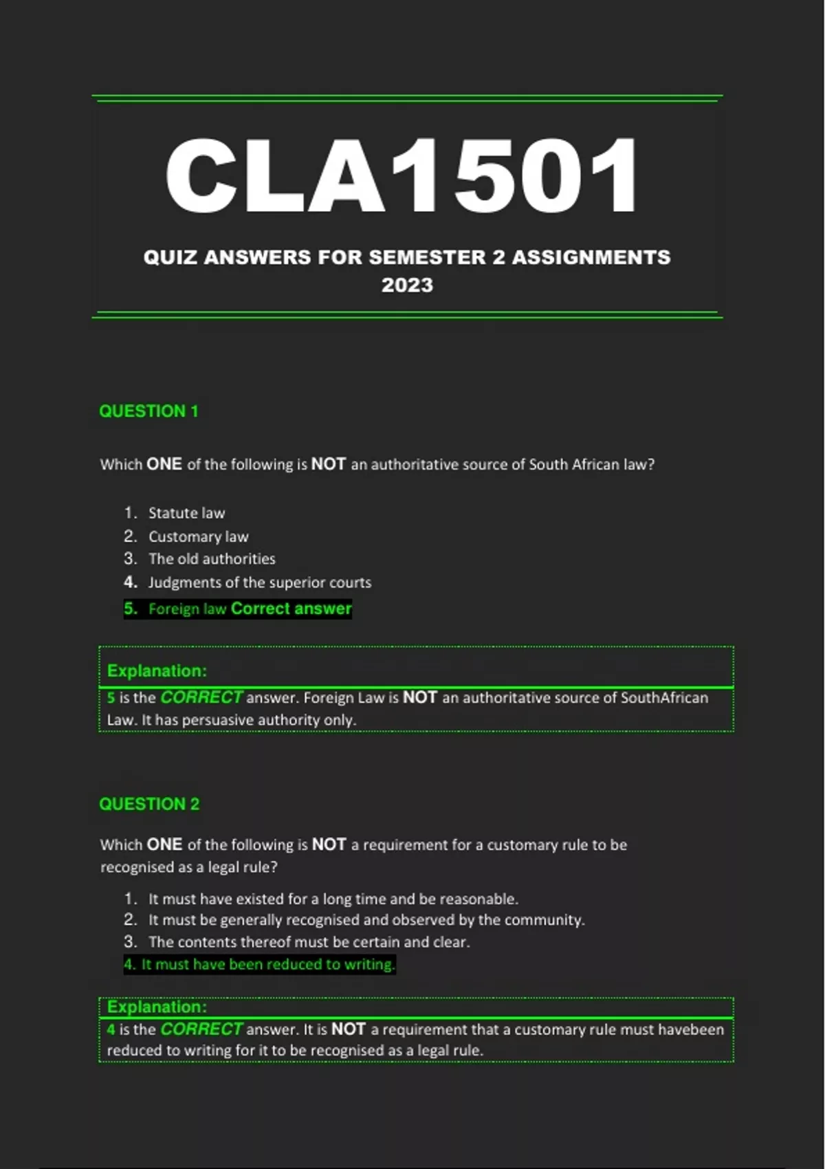 cla1501 assignment 2 2023 pdf download