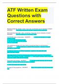 Bundle For ATF Exam Questions with Correct Answers