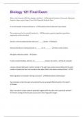 Biology 121 Final Exam questions with complete solution graded A+